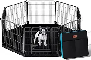 PJYuCien Dog Playpen Plus Storage Bag for Camping, 24″ Dimensions and 29.1 Pounds Weight