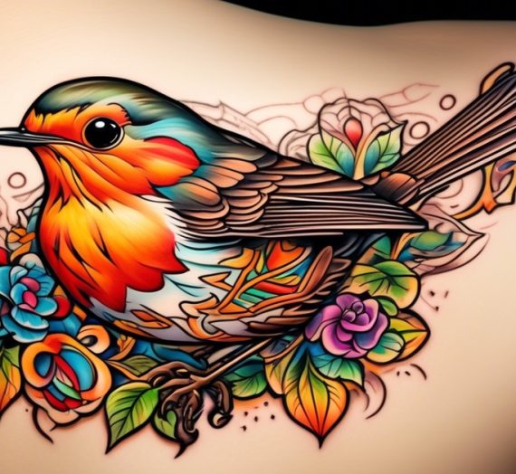 Beautiful Robin Bird Tattoo Designs