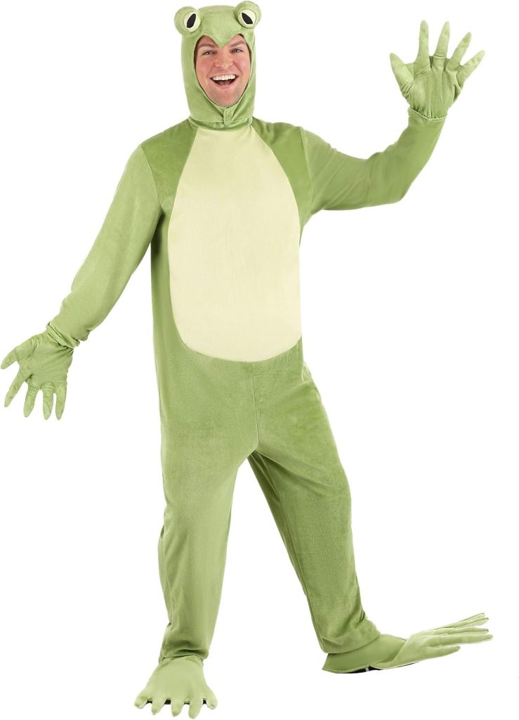 Deluxe Frog Costume for Adults Frog Bodysuit and Headpiece for Men and Women