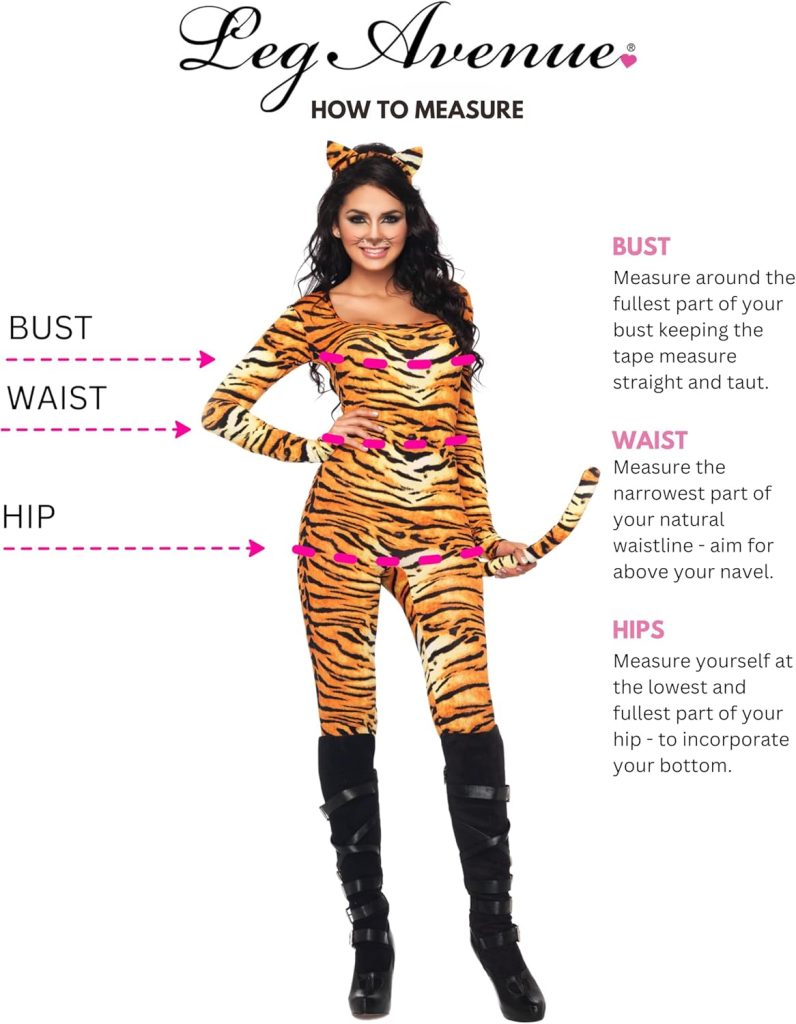 Leg Avenue Womens 2 Piece Wild Tigress Catsuit Costume