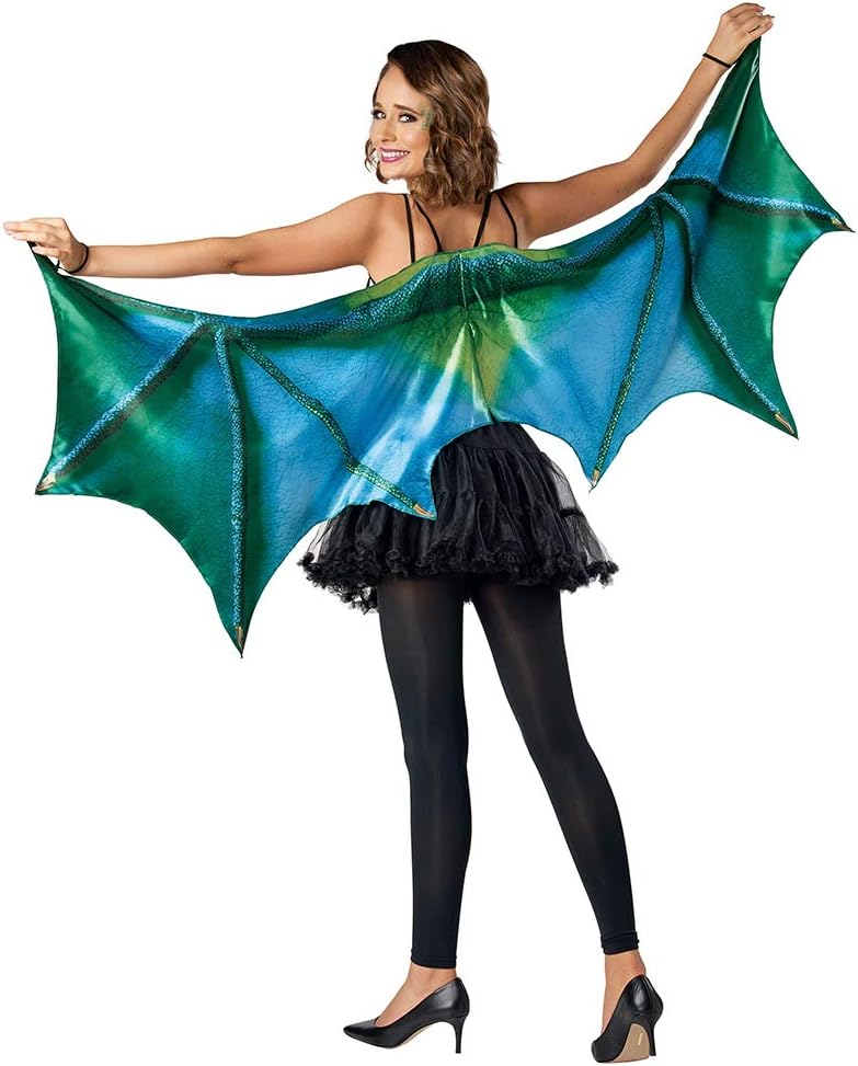 Seasons Halloween Women Dragon Cape Wings,Green or Purple (One Size Fits Most) (Green)