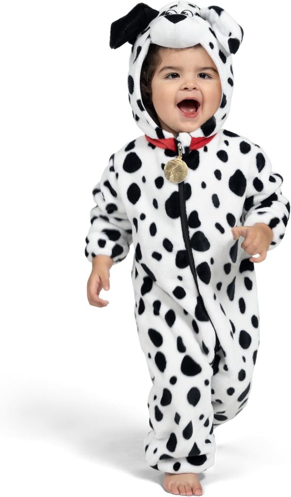 Spooktacular Creations Halloween Baby Dalmatian Jumpsuit Pajama, Puppy Jumpsuit Toddler Halloween Cosplay Costume Sleepwear