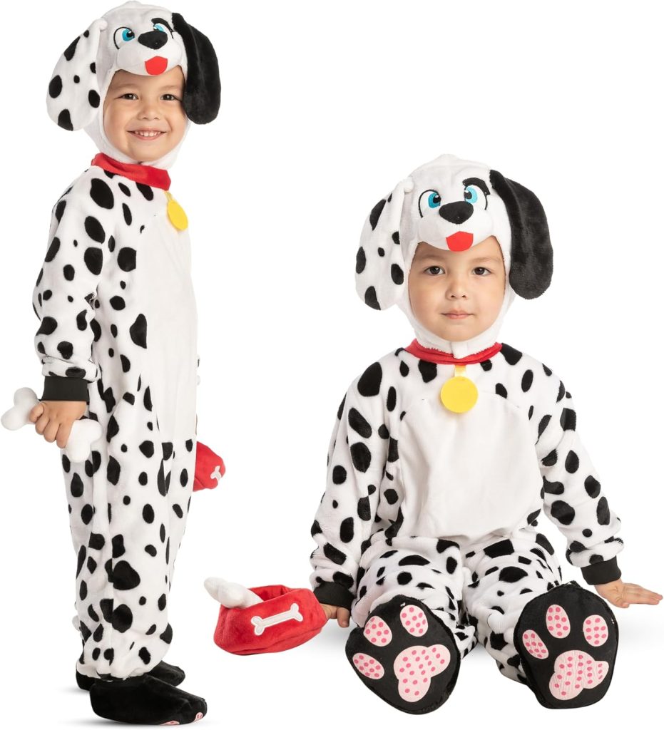 Spooktacular Creations Halloween Baby Dalmatian Puppy Costume for Toddler, Kids Dog Costume Halloween Trick or Treat Party