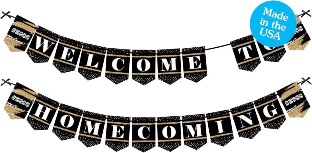 Big Dot of Happiness Hoco Dance - Homecoming Bunting Banner - Party Decorations - Welcome to Homecoming