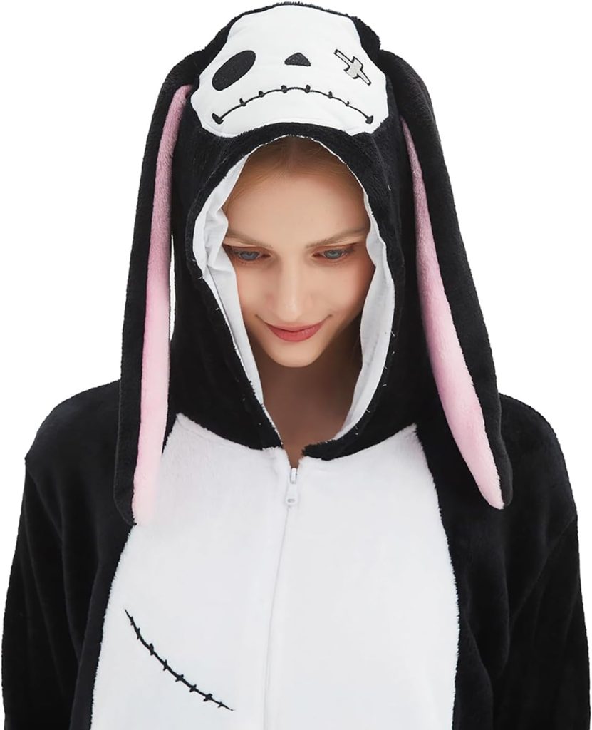 Easter Bunny Costume Rabbit Animal Dog Onesie for Adult Women Men Husky Puppy Plush One Piece Pajamas Cosplay