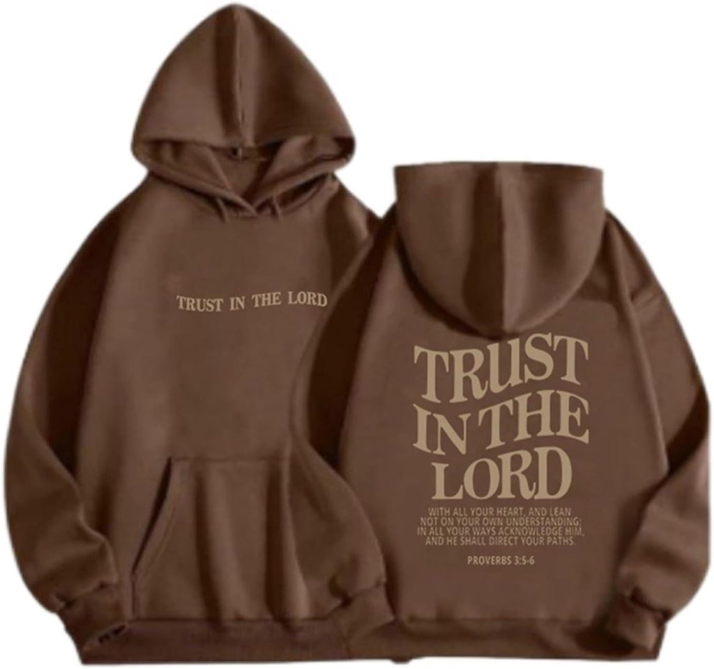 Trust In The Lord Christian Graphic Hoodies Trendy Shape Print Fall Outfit Oversize Fall Winter Preppy Fashion 2024