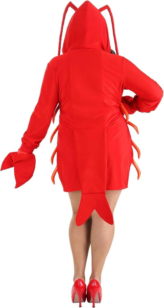 Womens Plus Size Glamorous Lobster Costume Dress | Sea Creature Ocean Character Cosplay Outfit